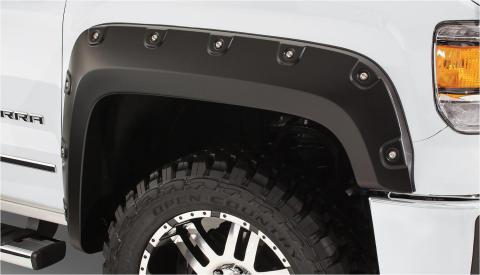 Black Cutout Style Smooth Finish 4-Piece Fender Flare Set For 2007-2013 GMC Sierra 1500 Fits 69.3 Inch Bed Bushwacker