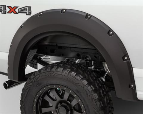 Black Max Coverage Pocket/Rivet Style Front Fender Flare For 2018-2020 Ford F150 Bushwacker