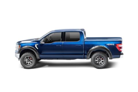 Black Pocket/Rivet Style Smooth Finish Rear Fender Flares For 2021-2026 F150 Will Not Fit F150 Lightning Bushwacker