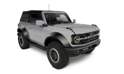 Black Extendafender Style Smooth Finish 4-Piece Fender Flare Set For 2021-2023 Ford Bronco, 2-Dr Bushwacker