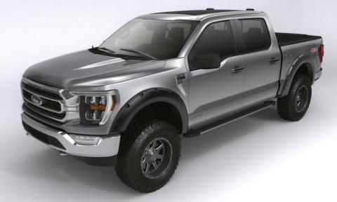 Black Forge Pocket/Rivet Textured Finish 4-Pc Fender Flare Set For 17-22 Ford F250/350/450 Bushwacker