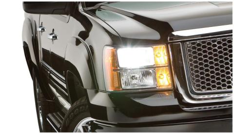 Black OE Style Smooth Finish 4-Piece Fender Flare Set For 2007-2013 Sierra 1500 2007-2014 Sierra 2500 Hd Fits 78, 78.7, 97.6 Inch Bed Bushwacker