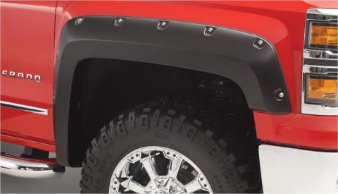 Black Pocket/Rivet Style Smooth Finish 4-Piece Fender Flare Set For 2007-2013 Chevrolet Avalanche Bushwacker