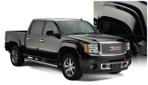 Black OE Style Smooth Finish 4-Piece Fender Flare Set For 2007-2013 GMC Sierra 1500 Fits 69.3 Inch Bed Bushwacker