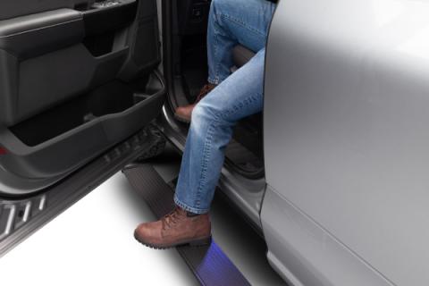 PowerStep Electric Running Boards For 2011-2014 Silverado/Sierra 2500/3500 Diesel Only Extended/Crew Cab AMP Research