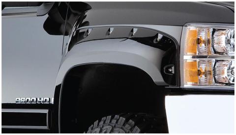 Black Cutout Style Smooth Finish Front Fender Flares For 1981-1991 Blazer 1981-1987 GMC C1500 1987 Chevrolet R20 Bushwacker