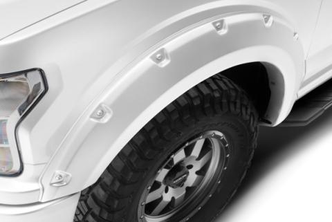 Pocket/Rivet Style Color Matched Oxford White 4-Piece Fender Flare Set For 2018-2020 Ford F150 Bushwacker