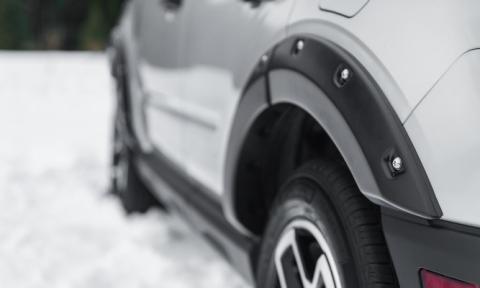 Black Pocket/Rivet Style Smooth Finish 4-Piece Fender Flare Set For 2021-2026 Ford Bronco Sport Bushwacker