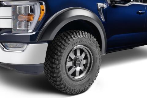 Black Extendafender Style Smooth Finish 4-Piece Fender Flare Set For 2021-2026 Ford F150 Will Not F150 Lightning Bushwacker
