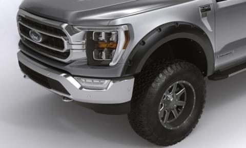 Black Forge Pocket/Rivet Textured Finish 4-Pc Fender Flare Set For 11-16 Ford F250/F350 Excludes Dually Bushwacker