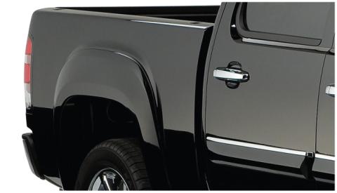Black OE Style Smooth Finish 4-Piece Fender Flare Set For 2007-2013 Sierra 1500 2007-2014 Sierra 2500 Hd Fits 78, 78.7, 97.6 Inch Bed Bushwacker