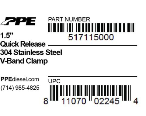 1.5 Inch V Band Clamp Quick Release PPE Diesel