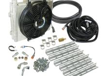 Xtrude Transmission Cooler with Fan Double Stacked Complete Kit 1/2in Lines (Dodge/Ford) BD Diesel