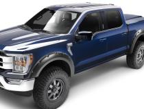 Black Pocket/Rivet Style Smooth Finish Rear Fender Flares For 2021-2026 F150 Will Not Fit F150 Lightning Bushwacker