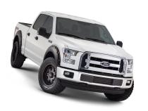 Black Pocket/Rivet Style Smooth Finish 4-Piece Fender Flare Set For 2015-2017 Ford F150 (Excludes Models W/Tech Package) Bushwacker
