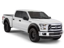 Black Pocket/Rivet Style Smooth Finish 4-Piece Fender Flare Set For 2015-2017 Ford F150 (Excludes Models W/Tech Package) Bushwacker