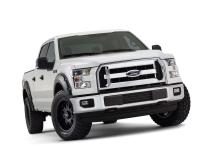 Black Pocket/Rivet Style Smooth Finish 4-Piece Fender Flare Set For 2015-2017 Ford F150 (Excludes Models W/Tech Package) Bushwacker