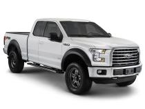 Black Extendafender Style Smooth Finish 4-Piece Fender Flare Set For 2015-2017 Ford F150 (Excludes Models W/Tech Package) Bushwacker