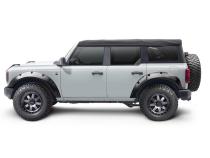 Black Pocket/Rivet Style Textured Finish 4-Piece Fender Flare Set For 2021-2023 Ford Bronco, 4-Dr Bushwacker