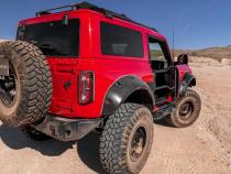 Black Pocket/Rivet Style Smooth Finish Front Fender Flares For 2021-2023 Ford Bronco 2-DR Bushwacker