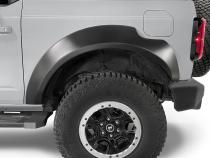 Black Extendafender Style Smooth Finish 4-Piece Fender Flare Set For 2021-2023 Ford Bronco, 2-Dr Bushwacker