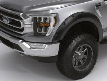 Black Forge Pocket/Rivet Textured Finish 4-Pc Fender Flare Set For 09-14 Ford F150 Excludes Raptor Bushwacker