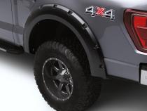 Black Forge Pocket/Rivet Textured Finish 4-Pc Fender Flare Set For 09-14 Ford F150 Excludes Raptor Bushwacker