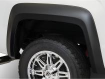 Black Extendafender Style Smooth Finish Rear Fender Flares For 2019 GMC Sierra 1500 Limited, 2014-2018 GMC Sierra 1500, 2015-2019 Sierra 2500HD/3500 Hd (Excludes Dually) Bushwacker