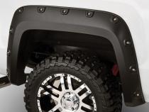 Black Cutout Style Smooth Finish 4-Piece Fender Flare Set For 2007-2013 GMC Sierra 1500 Fits 69.3 Inch Bed Bushwacker