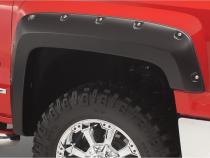 Black Pocket/Rivet Style Smooth Finish 4-Piece Fender Flare Set For 2014-2018 Chevrolet Silverado 1500 Fits 69.3 Inch Bed Bushwacker