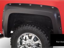 Pocket/Rivet Style Color Matched Black 4-Piece Fender Flare Set For 2016-2018 Silverado 1500 Fits 69.3 Inch Bed Bushwacker