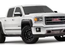 Black Pocket/Rivet Style Smooth Finish 4-Piece Fender Flare Set For 2014-2015 GMC Sierra 1500 Bushwacker