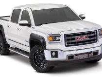 Black Pocket/Rivet Style Smooth Finish 4-Piece Fender Flare Set For 2014-2015 GMC Sierra 1500 Bushwacker