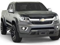 Black Pocket/Rivet Style Smooth Finish 4-Piece Fender Flare Set For 2015-2020 Chevrolet Colorado W/61.7 Inch Bed Bushwacker