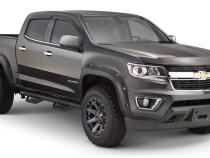 Black Pocket/Rivet Style Smooth Finish 4-Piece Fender Flare Set For 2015-2020 Chevrolet Colorado W/61.7 Inch Bed Bushwacker