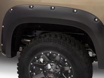 Black Pocket/Rivet Style Smooth Finish 4-Piece Fender Flare Set For 2015-2021 GMC Canyon W/61.7 Inch Bed Bushwacker