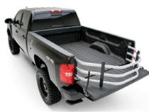 Silver BedXtender HD Tailgate Bed Extender Sport For Silverado/Sierra Ford F150/F250/F350 (Excl models with Tailgate Step) Nissan Titan Dodge Ram 1500/2500/3500 (Dually requires kit 74610-01A) Ram 1500 Classic Toyota Tundra Standard Bed AMP Research