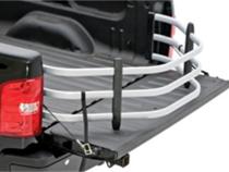 Silver BedXtender HD Tailgate Bed Extender Sport For Silverado/Sierra Ford F150/F250/F350 (Excl models with Tailgate Step) Nissan Titan Dodge Ram 1500/2500/3500 (Dually requires kit 74610-01A) Ram 1500 Classic Toyota Tundra Standard Bed AMP Research